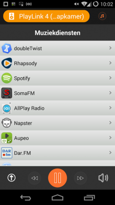 screenshot muziekdiensten